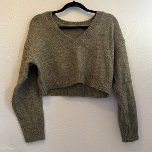 Elodie green cropped sweater